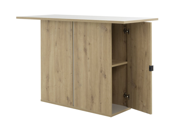 Îlot central avec rangement bois – table haute 4-6 pers. design