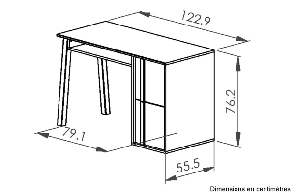 Bureau avec rangement bois et blanc – design moderne et fonctionnel