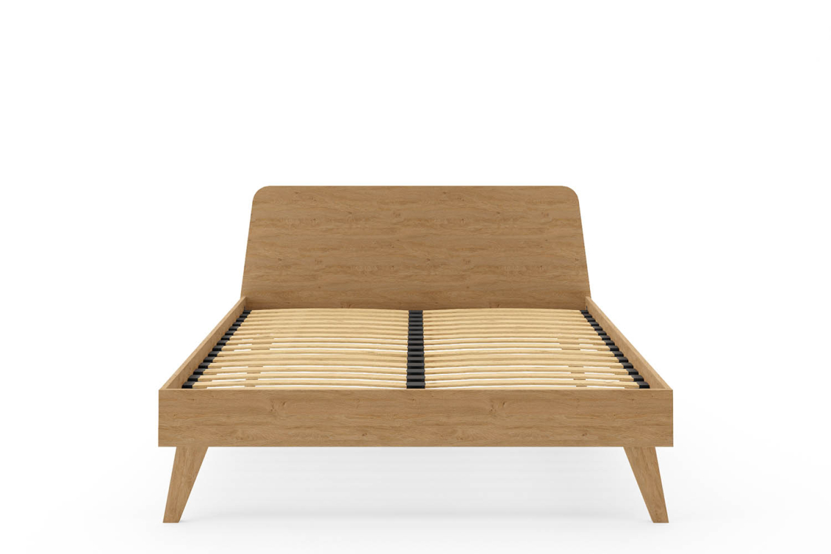Lit en bois avec tête de lit Soho - Chêne