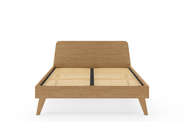Lit en bois avec tête de lit Soho - Chêne