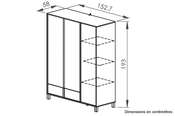 Armoire en bois chêne blond et blanc – design moderne