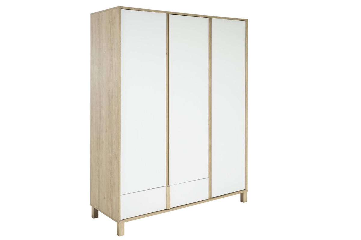 Armoire en bois chêne blond et blanc – design moderne