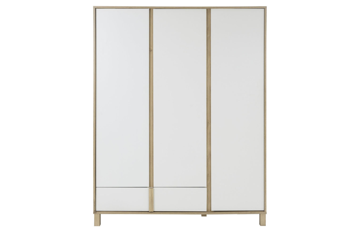 Armoire en bois chêne blond et blanc – design moderne