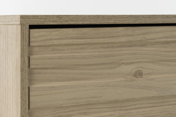 Commode en bois chêne blond et blanc – design moderne et rangement pratique