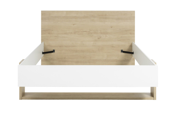 Lit en bois Alizé chêne blond & blanc – design sobre