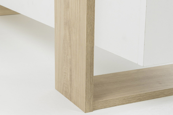 Lit en bois Alizé chêne blond & blanc – design sobre