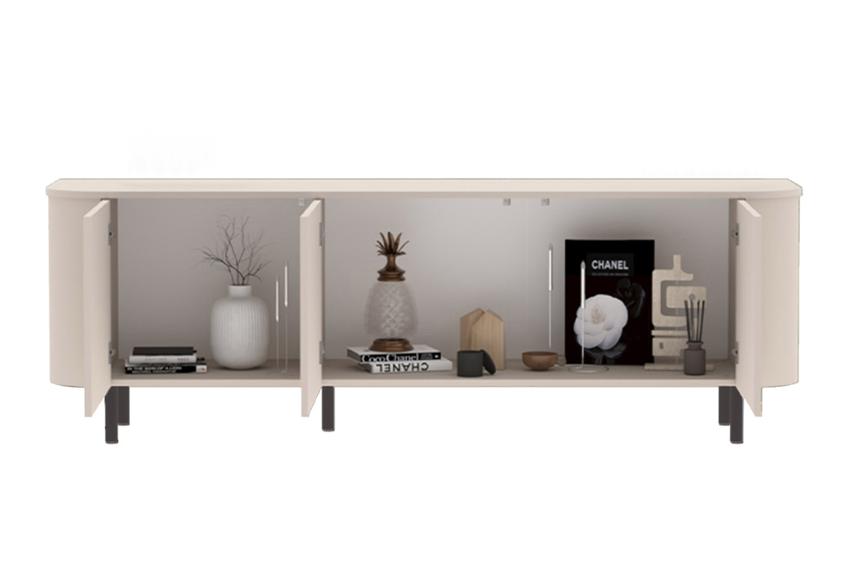 Meuble TV contemporain fabriqué en Italie – Bois FSC et pieds métal