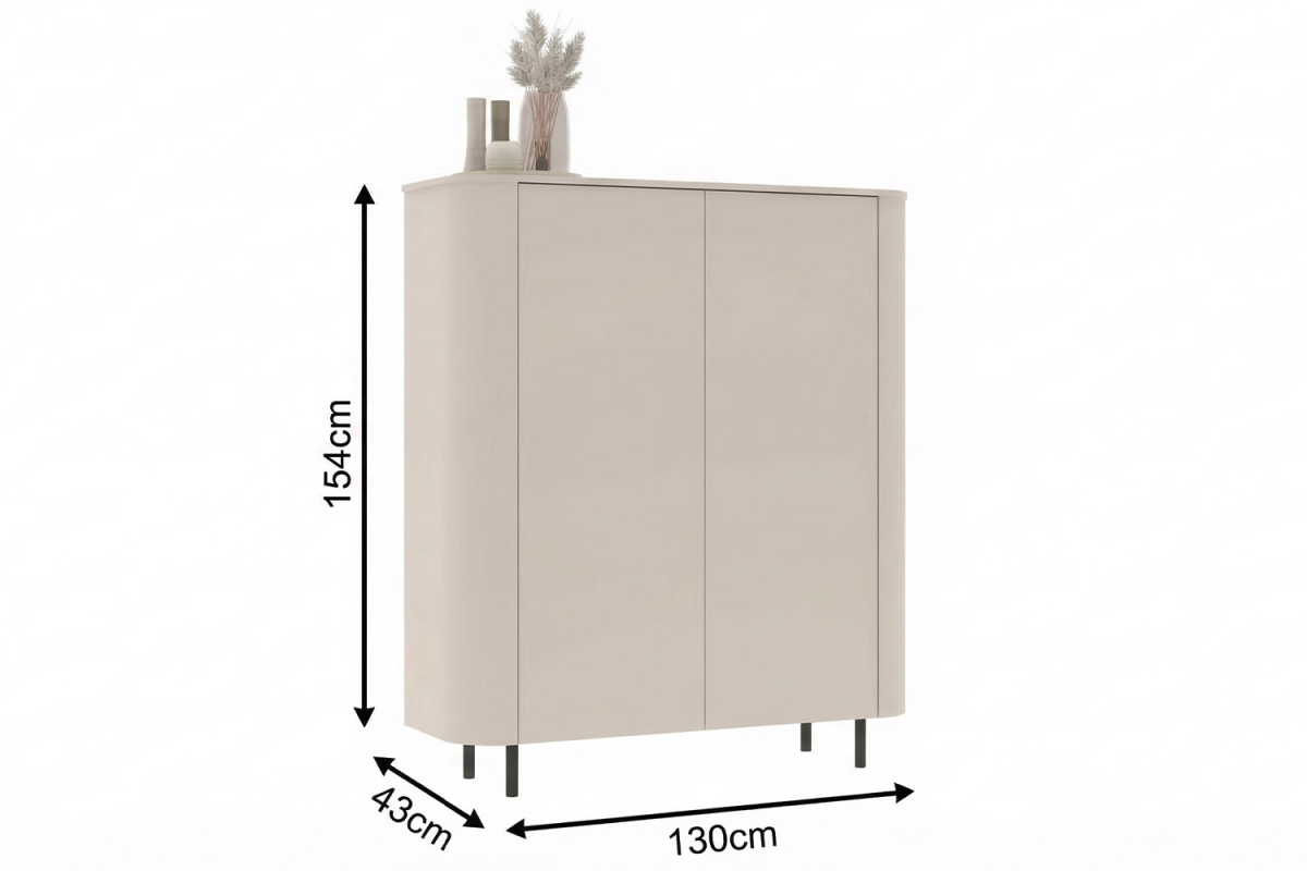 Buffet haut 2 portes contemporain – Bois certifié FSC et pieds métal