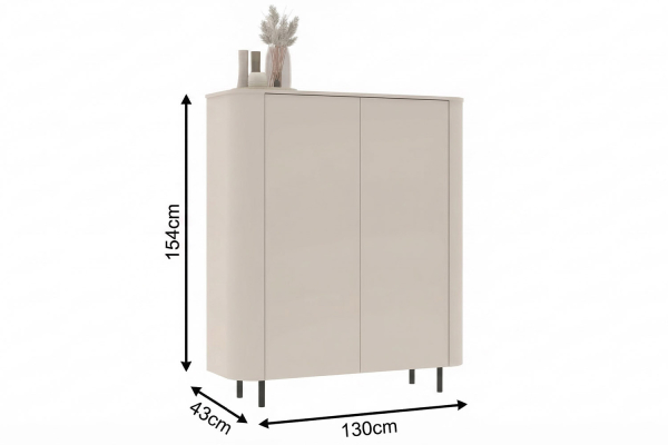 Buffet haut 2 portes contemporain – Bois certifié FSC et pieds métal