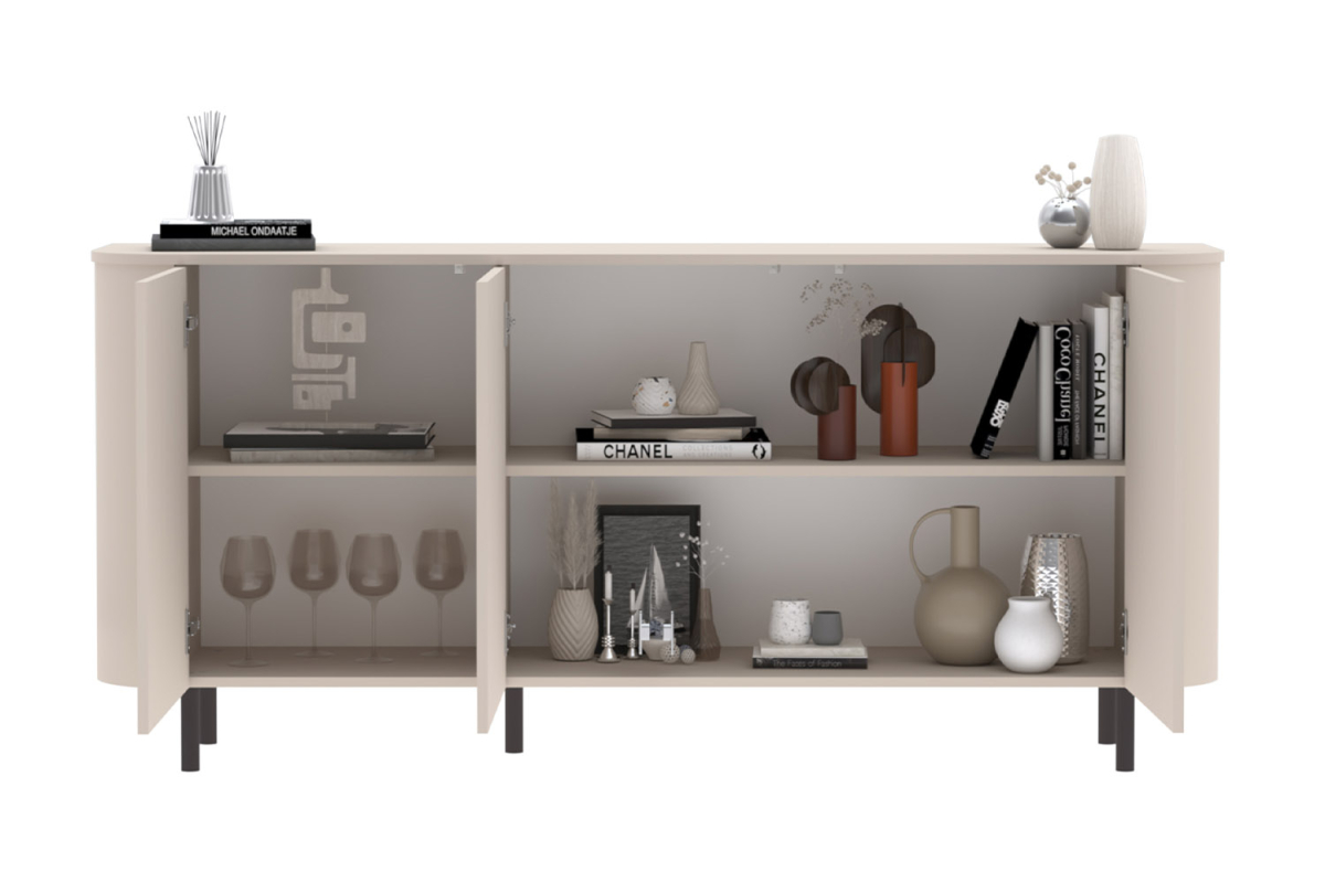 Buffet contemporain fabriqué en Italie – Bois certifié FSC et pieds métal