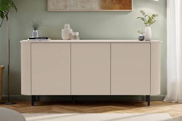 Buffet contemporain fabriqué en Italie – Bois certifié FSC et pieds métal
