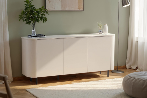 Buffet contemporain fabriqué en Italie – Bois certifié FSC et pieds métal