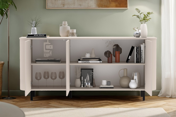 Buffet contemporain fabriqué en Italie – Bois certifié FSC et pieds métal