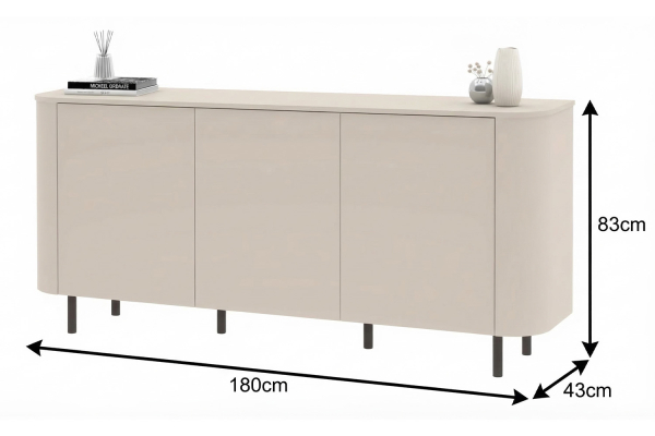 Buffet contemporain fabriqué en Italie – Bois certifié FSC et pieds métal