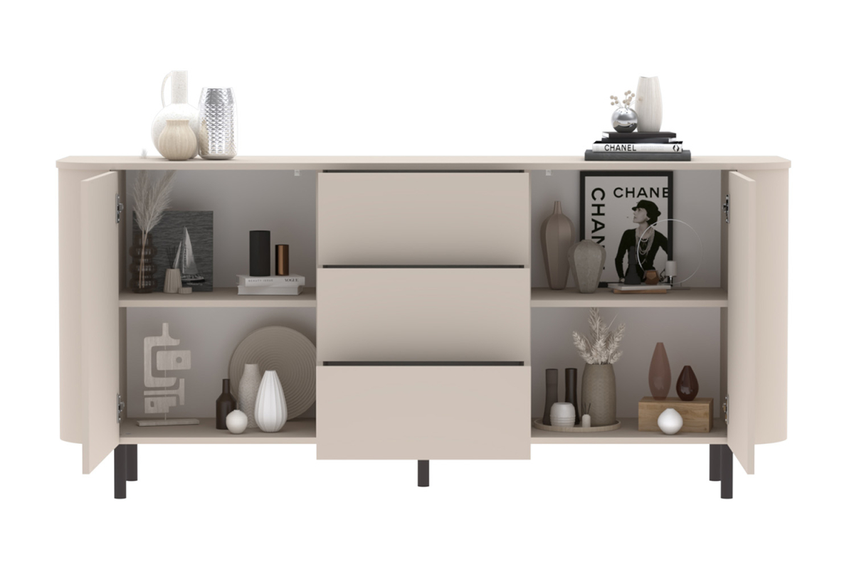 Buffet contemporain fabriqué en Italie – Bois certifié FSC et pieds métal
