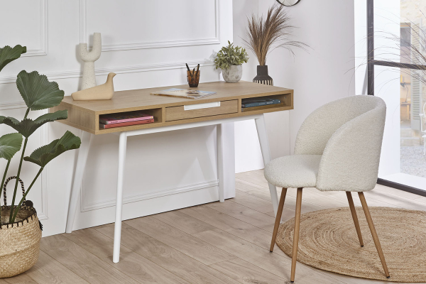 Arles wood desk with one drawer