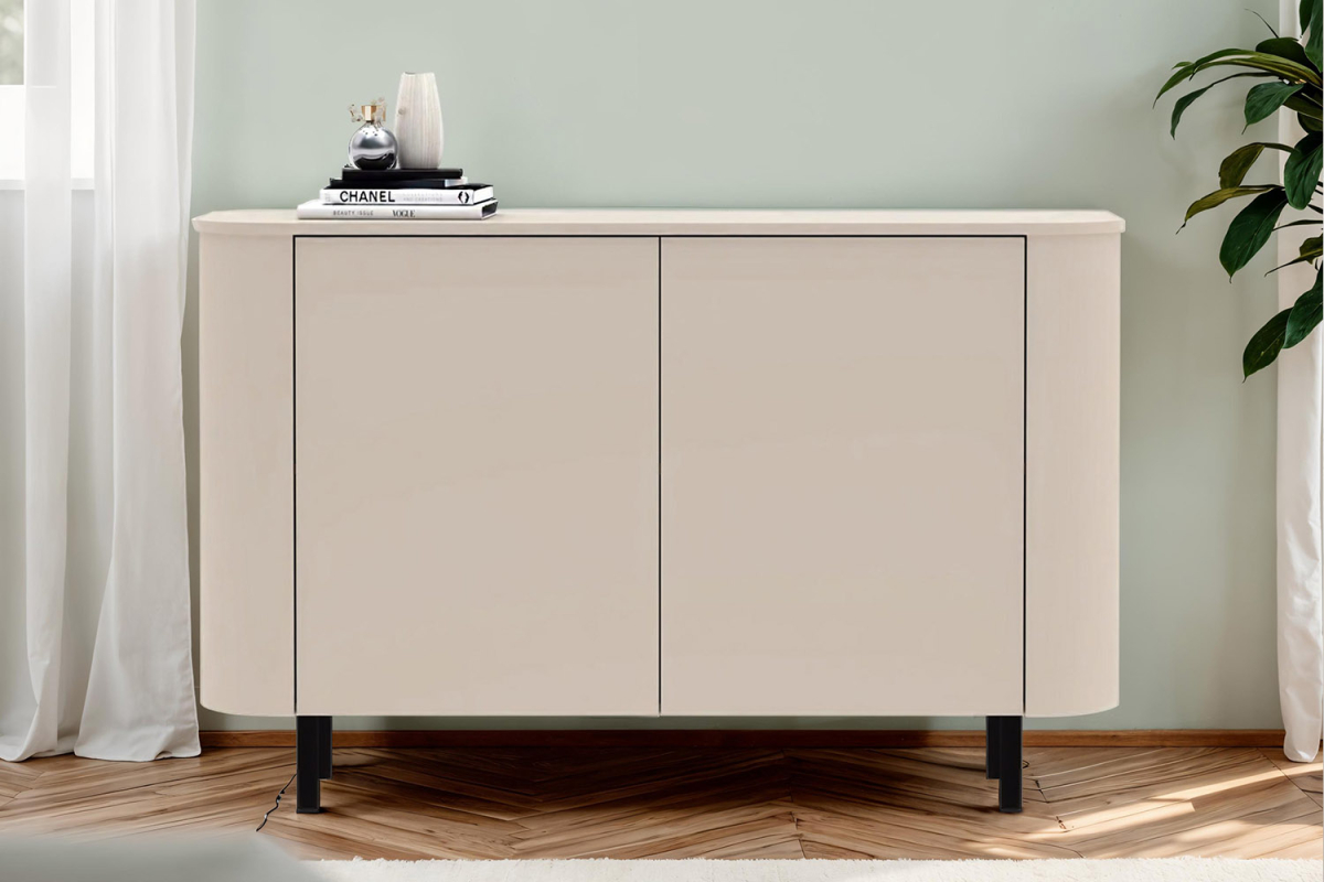 Buffet contemporain fabriqué en Italie – Bois certifié FSC et pieds métal
