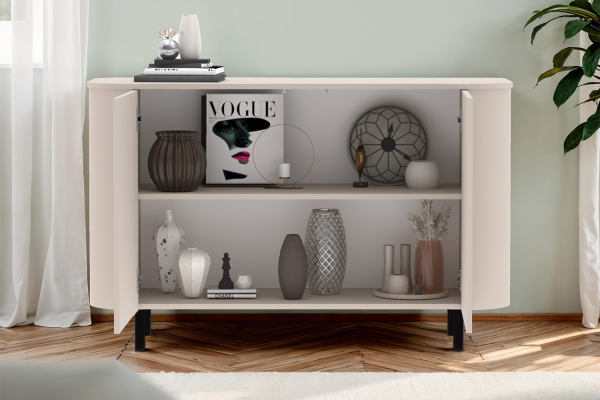 Buffet contemporain fabriqué en Italie – Bois certifié FSC et pieds métal