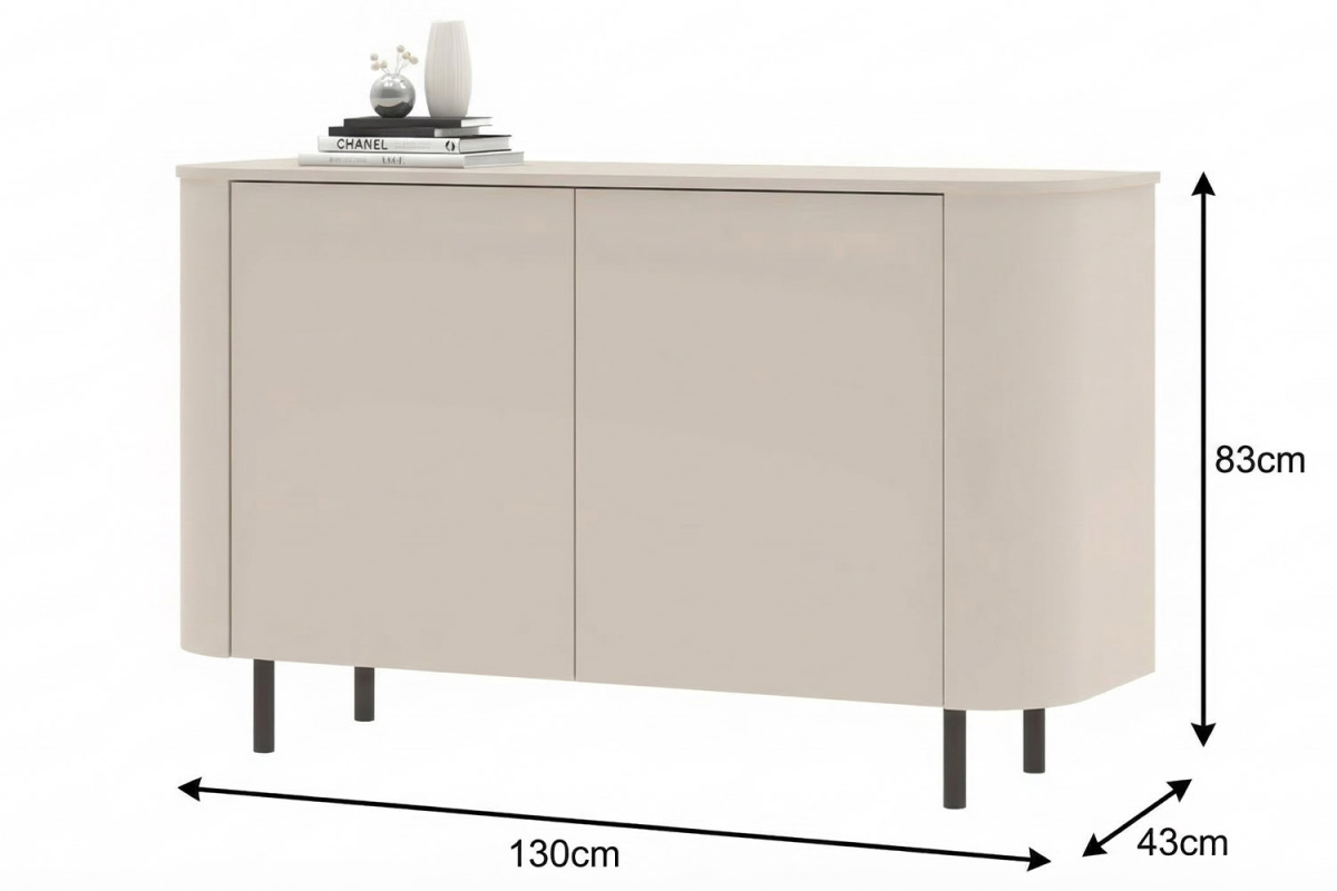 Buffet contemporain fabriqué en Italie – Bois certifié FSC et pieds métal