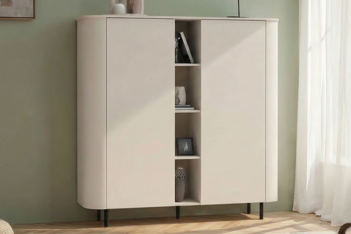 Meuble de rangement moderne fabriqué en Italie – Bois FSC et pieds métal