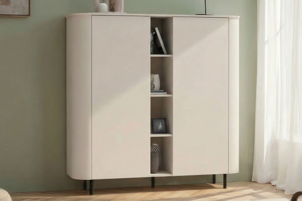 Meuble de rangement moderne fabriqué en Italie – Bois FSC et pieds métal