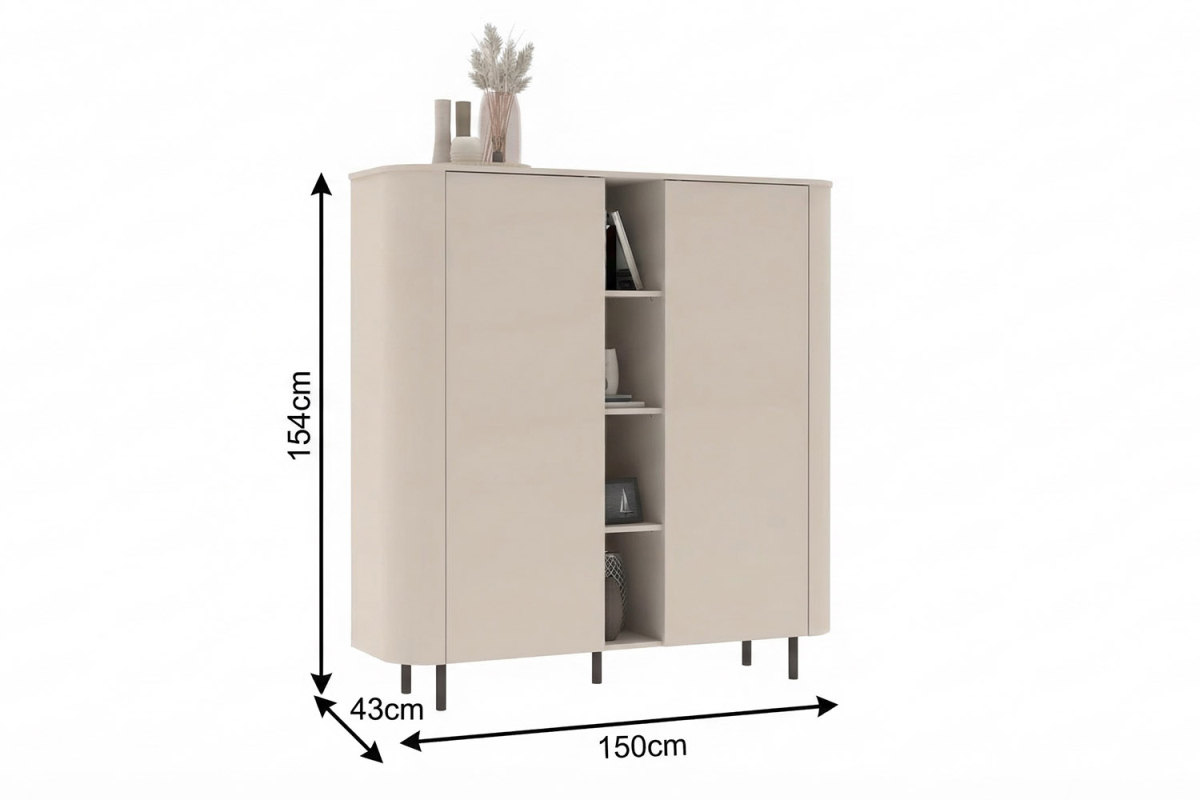 Meuble de rangement moderne fabriqué en Italie – Bois FSC et pieds métal