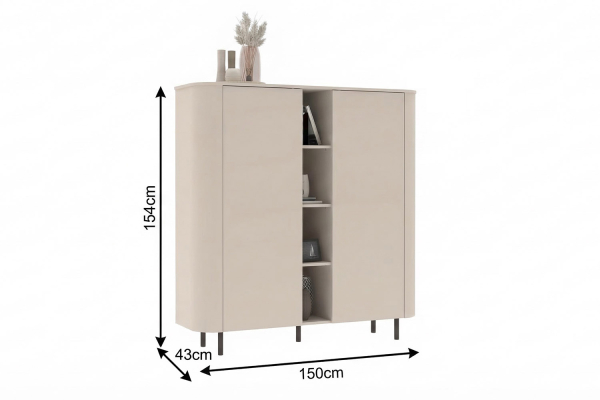 Meuble de rangement moderne fabriqué en Italie – Bois FSC et pieds métal
