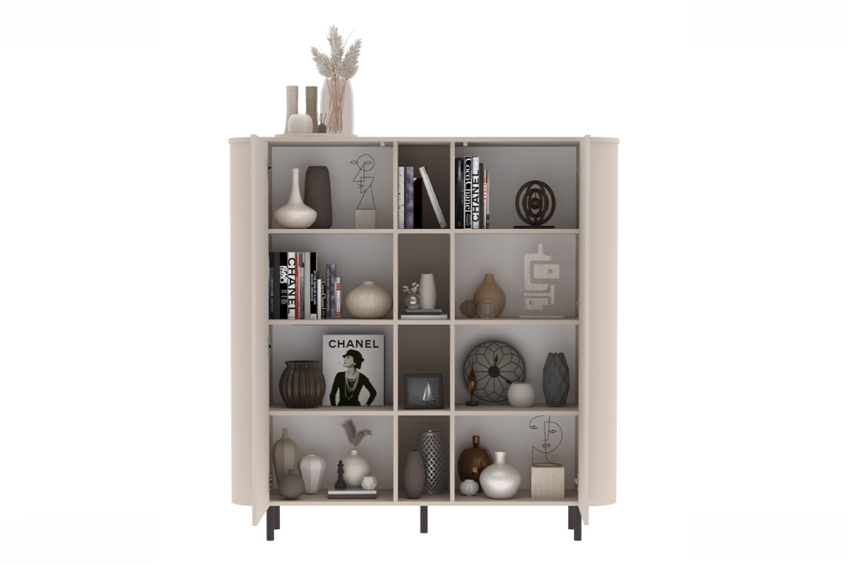 Meuble de rangement moderne fabriqué en Italie – Bois FSC et pieds métal