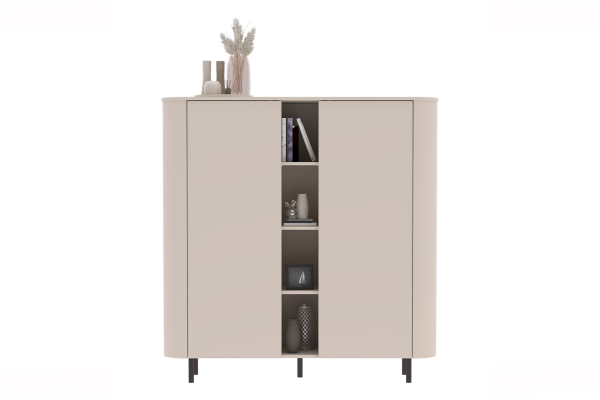 Meuble de rangement moderne fabriqué en Italie – Bois FSC et pieds métal