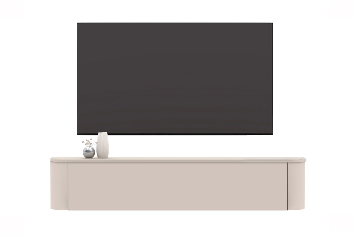 Meuble TV contemporain suspendu – Bois certifié FSC