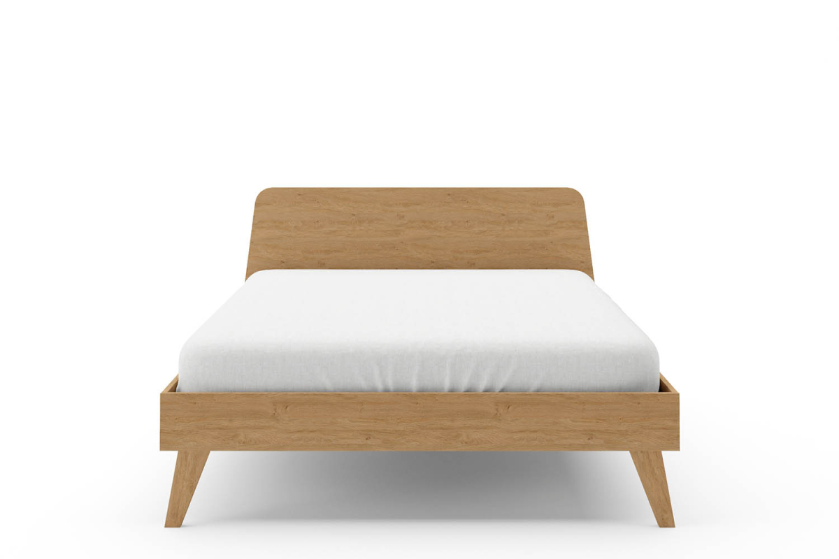 Lit en bois avec tête de lit Soho - Chêne
