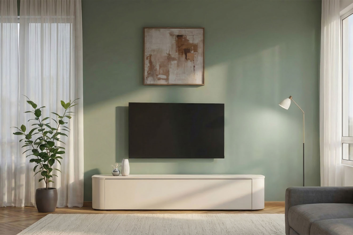 Meuble TV contemporain à poser – Bois certifié FSC