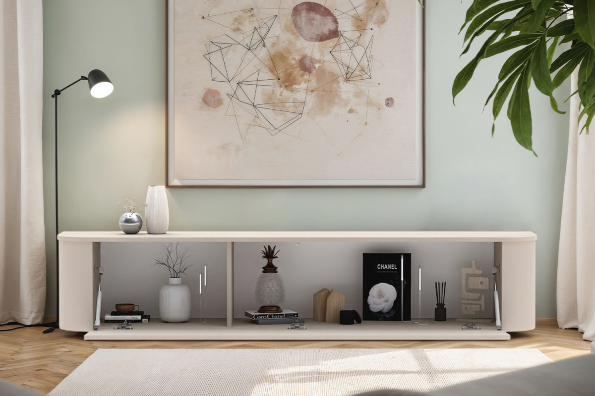 Meuble TV contemporain à poser – Bois certifié FSC