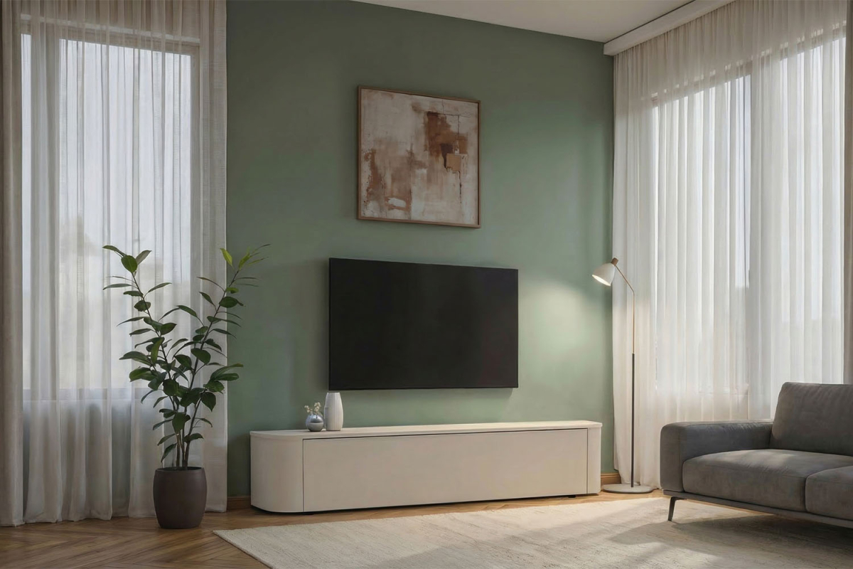 Meuble TV contemporain à poser – Bois certifié FSC