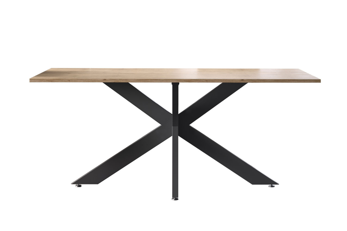 Table de repas 180 cm design – Plateau bois FSC et pieds métal