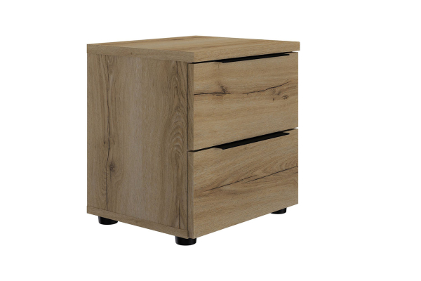 Chevet bois Altura avec 2 tiroirs – Table de nuit chêne artisan