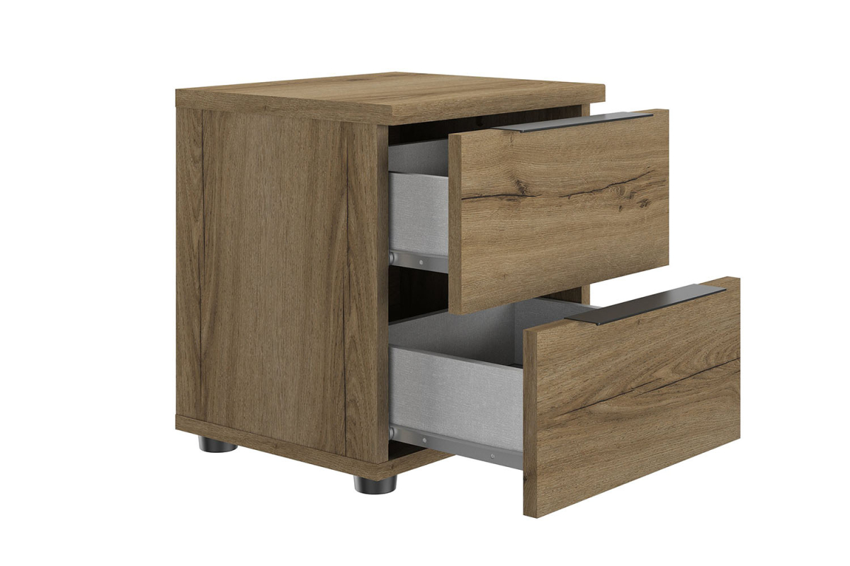 Chevet bois Altura avec 2 tiroirs – Table de nuit chêne artisan