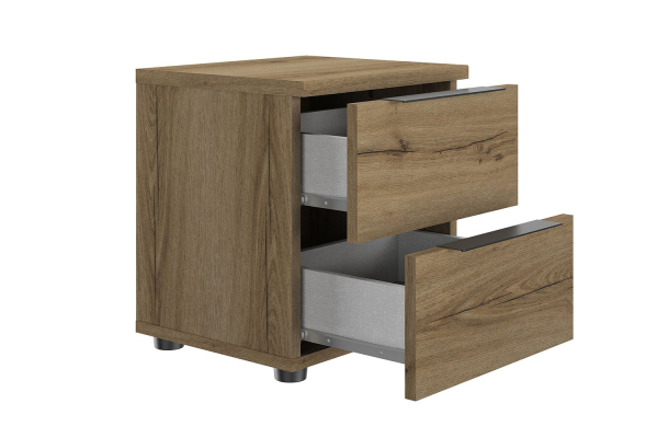 Chevet bois Altura avec 2 tiroirs – Table de nuit chêne artisan
