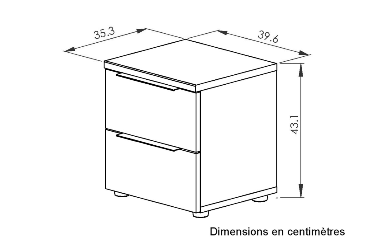 Chevet bois Altura avec 2 tiroirs – Table de nuit chêne artisan