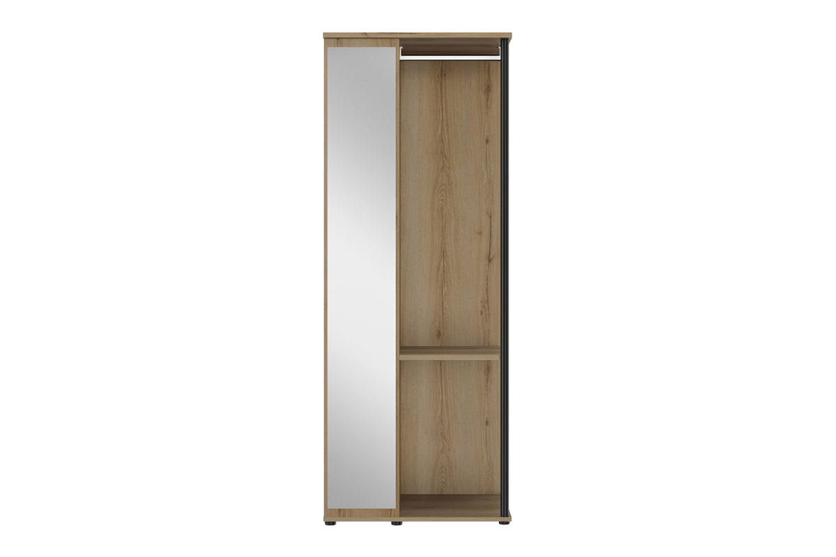 Armoire ouverte Altura avec miroir – Dressing bois chêne artisan
