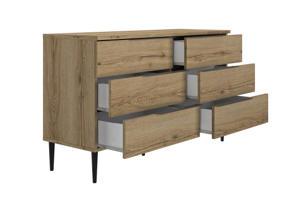 Commode bois Altura 6 tiroirs – Meuble rangement chambre