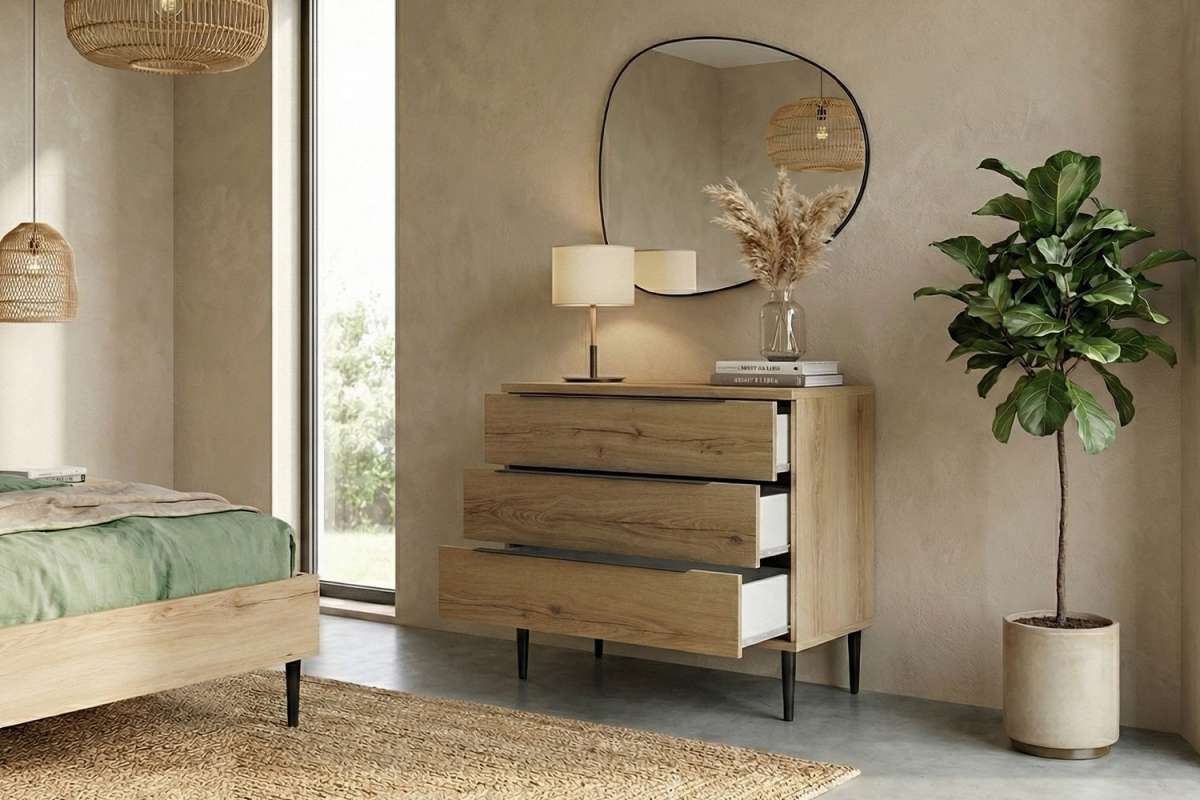 Commode bois Altura 3 tiroirs – Meuble de rangement