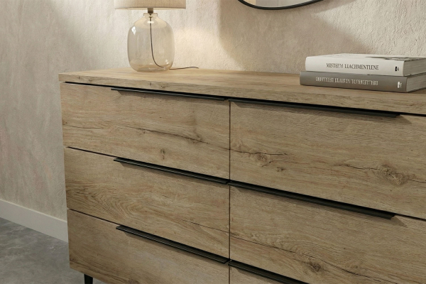 Commode bois Altura 6 tiroirs – Meuble rangement chambre