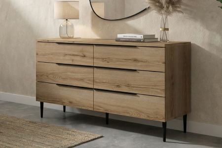 Commode bois Altura 6 tiroirs – Meuble rangement chambre