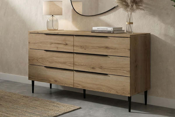 Commode bois Altura 6 tiroirs – Meuble rangement chambre