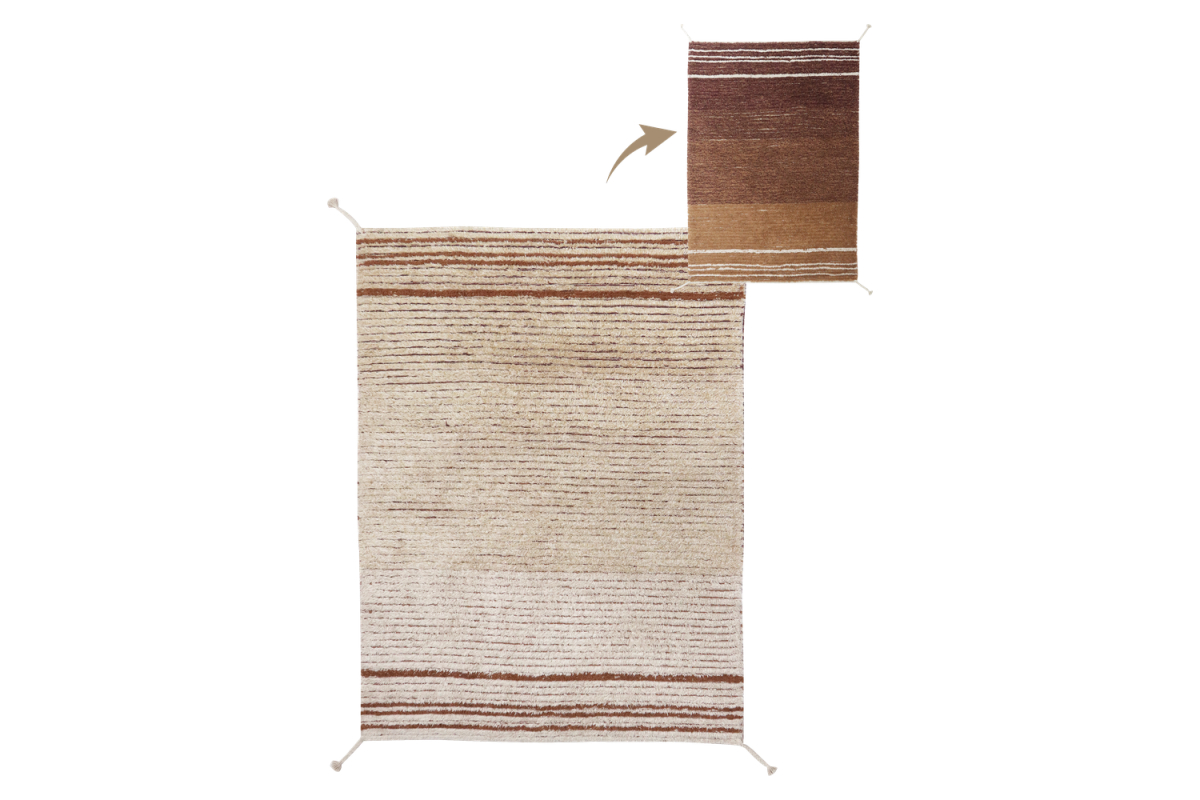 Tapis réversible Lorena Canals – Tapis lavable bleu, marron ou ambre