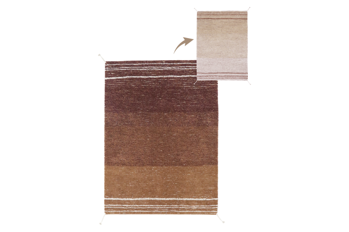 Tapis réversible Lorena Canals – Tapis lavable bleu, marron ou ambre