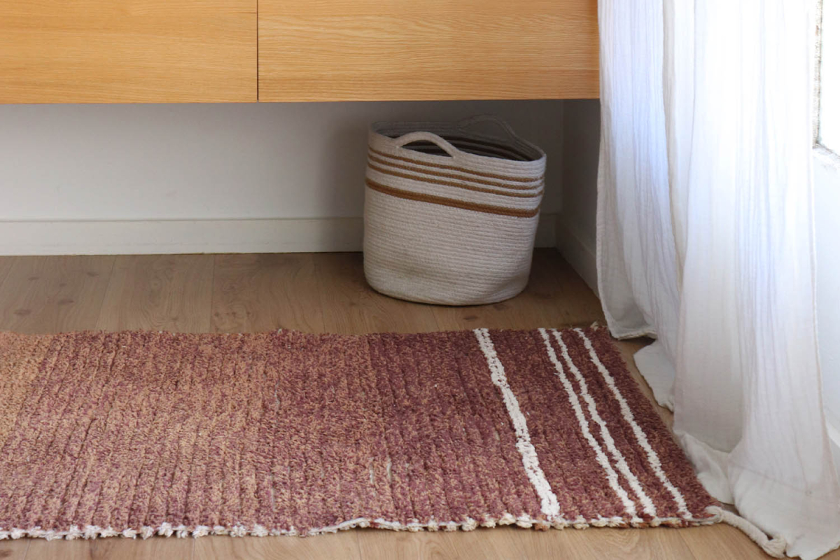 Tapis réversible Lorena Canals – Tapis lavable bleu, marron ou ambre