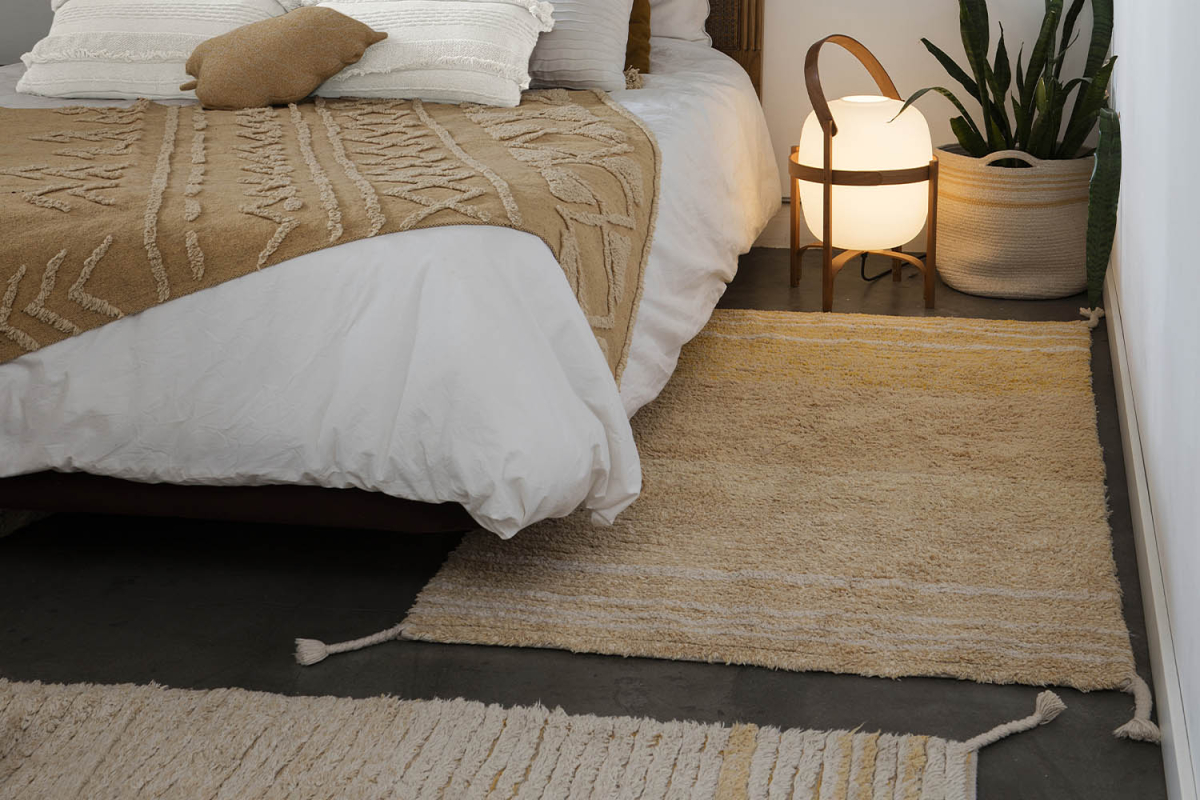 Tapis réversible Lorena Canals – Tapis lavable bleu, marron ou ambre