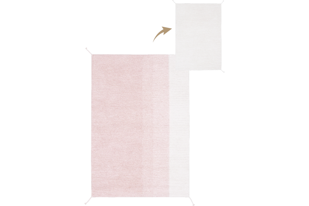 Tapis Lorena Canals réversible en coton lavable – Coloris rose et vert